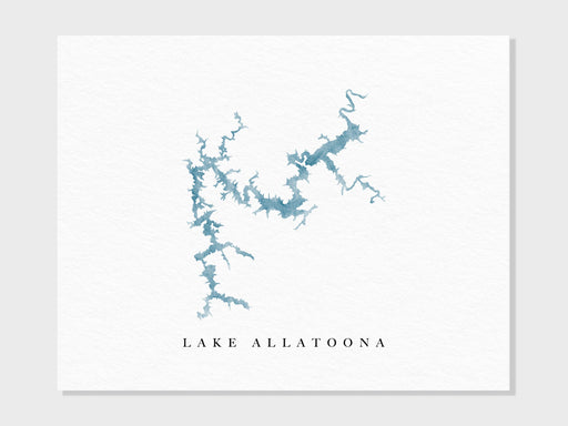 Lake Allatoona | Georgia | Watercolor Lake Map Gift, Lake House Decor, Personalized Art Wedding Gift, Custom Travel Painting, Art Print