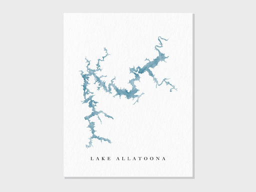 Lake Allatoona | Georgia | Watercolor Lake Map Gift, Lake House Decor, Personalized Art Wedding Gift, Custom Travel Painting, Art Print