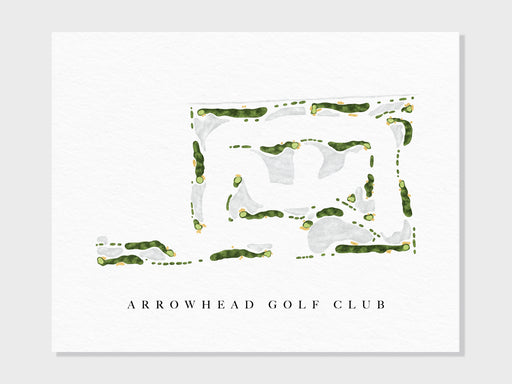 a white card with the words arrowhead golf club on it