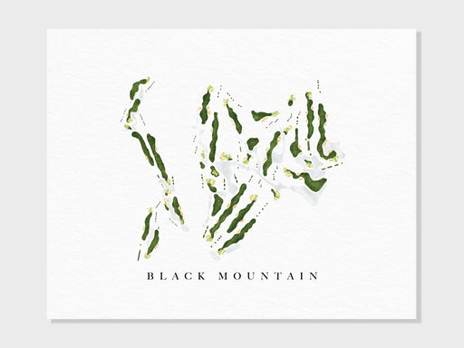 a white and green poster with the words black mountain on it