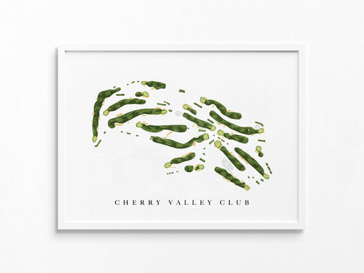 Cherry Valley Club | Garden City, NY | Golf Course Map, Golfer Decor Gift for Him, Scorecard Layout | Art Print UNFRAMED