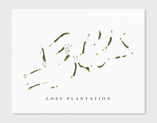 a white card with the words lost plantation on it