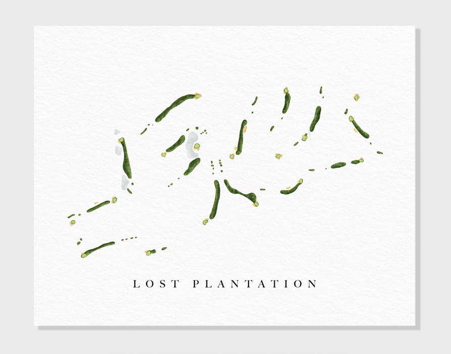 a white card with the words lost plantation on it