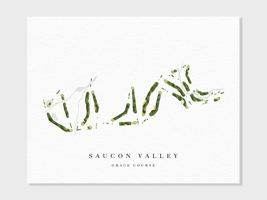 a white and green poster with the words saucon valley