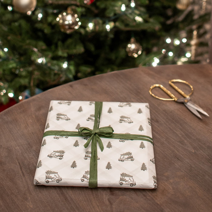 'Holly Jolly Golf Carts' Gift Wrapping Paper