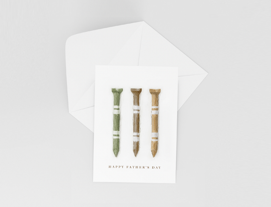 Golf Tees Greeting Card | Father's Day Card featuring Acrylic Painted Tees