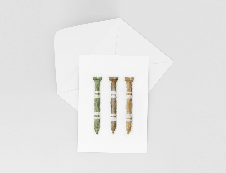 Golf Tees Greeting Card | Father's Day Card featuring Acrylic Painted Tees