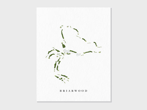 Briarwood Golf Club | Billings, MT | Golf Course Map, Personalized Golf Art Gifts for Men Wall Decor, Custom Watercolor Print