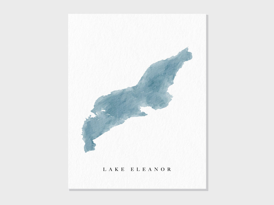 Lake Eleanor | Yosemite, CA | Watercolor Lake Map Gift, Lake House Decor, Personalized Art Wedding Gift, Custom Travel Painting, Art Print