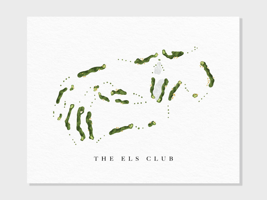 The Els Club | Dubai | Golf Course Map, Personalized Golf Art Gifts for Men Wall Decor, Custom Watercolor Print