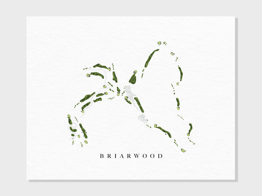 Briarwood Golf Club | Billings, MT | Golf Course Map, Personalized Golf Art Gifts for Men Wall Decor, Custom Watercolor Print