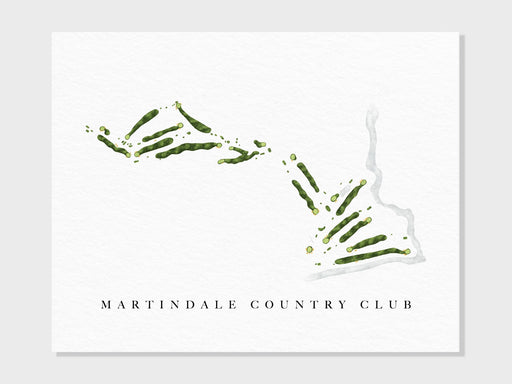 Martindale Country Club | Auburn, ME | Golf Course Map, Personalized Golf Art Gifts for Men Wall Decor, Custom Watercolor Print