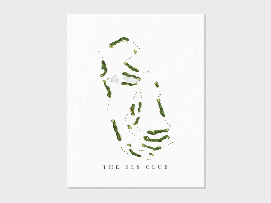 The Els Club | Dubai | Golf Course Map, Personalized Golf Art Gifts for Men Wall Decor, Custom Watercolor Print