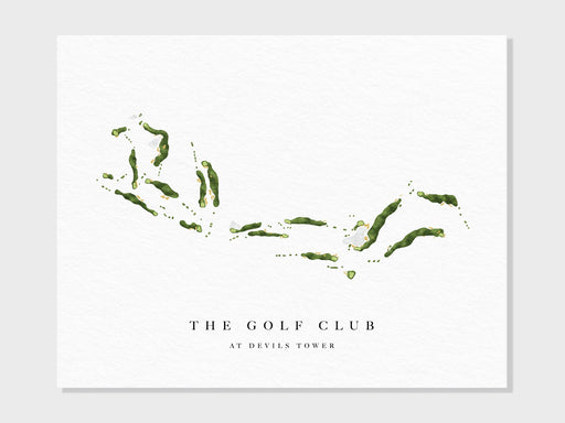 The Golf Club at Devils Tower | Hulett, WY | Golf Course Map, Personalized Golf Art Gifts for Men Wall Decor, Custom Watercolor Print