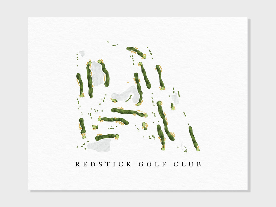 RedStick Golf Club | Vero Beach, FL | Golf Course Map, Personalized Golf Art Gifts for Men Wall Decor, Custom Watercolor Print