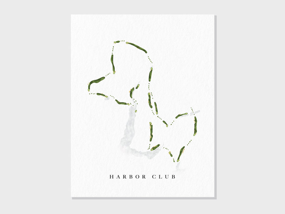 Harbor Club on Lake Oconee | Greensboro, GA | Golf Course Map, Personalized Golf Art Gifts for Men Wall Decor, Custom Watercolor Print