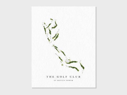 The Golf Club at Devils Tower | Hulett, WY | Golf Course Map, Personalized Golf Art Gifts for Men Wall Decor, Custom Watercolor Print