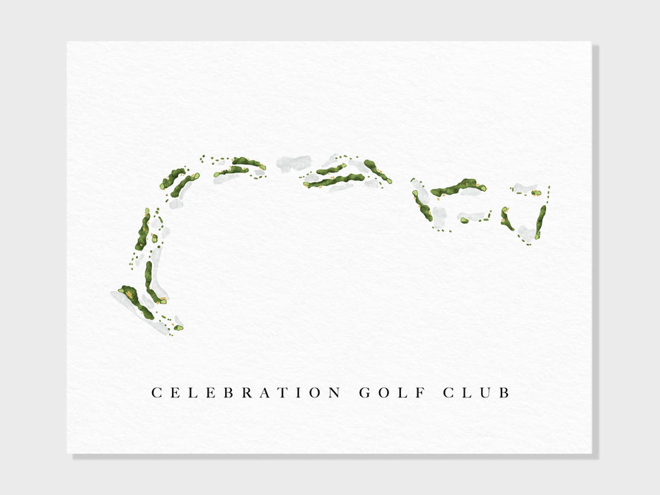 Celebration Golf Club | Orlando, FL | Golf Course Map, Personalized Golf Art Gifts for Men Wall Decor, Custom Watercolor Print