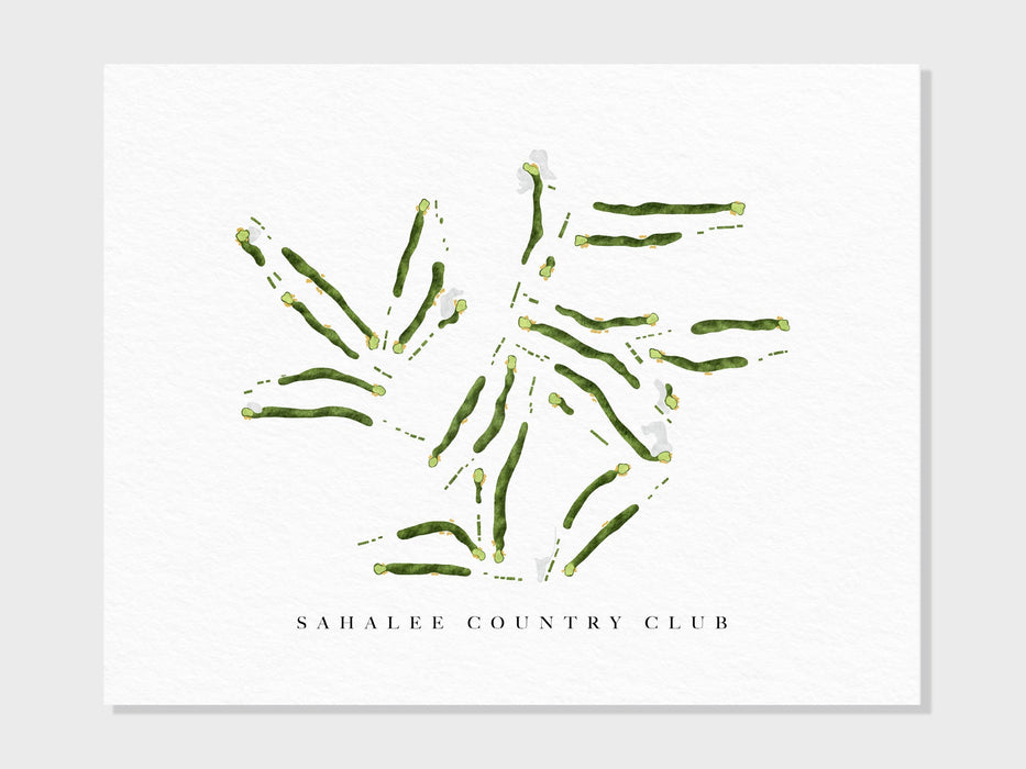 Sahalee Country Club | Sammamish, WA | Golf Course Map, Personalized Golf Art Gifts for Men Wall Decor, Custom Watercolor Print