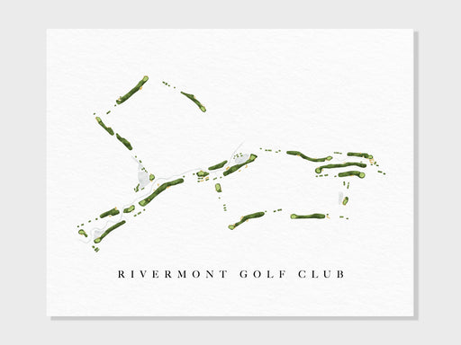 Rivermont Golf Club | Johns Creek, GA | Golf Course Map, Personalized Golf Art Gifts for Men Wall Decor, Custom Watercolor Print