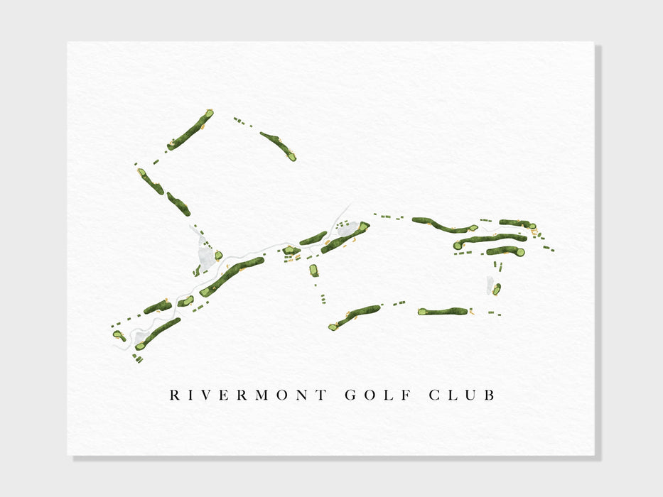 Rivermont Golf Club | Johns Creek, GA | Golf Course Map, Personalized Golf Art Gifts for Men Wall Decor, Custom Watercolor Print