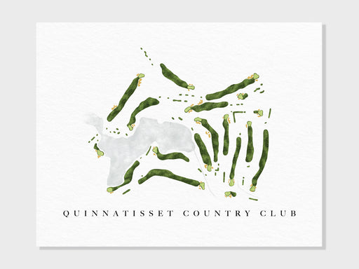 Quinnatisset Country Club | Thompson, CT | Golf Course Map, Personalized Golf Art Gifts for Men Wall Decor, Custom Watercolor Print