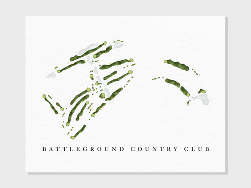 Battleground Country Club | Manalapan, NJ | Golf Course Map, Personalized Golf Art Gifts for Men Wall Decor, Custom Watercolor Print