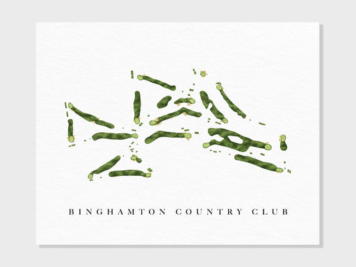 Binghamton Country Club | Endwell, NY | Golf Course Map, Personalized Golf Art Gifts for Men Wall Decor, Custom Watercolor Print