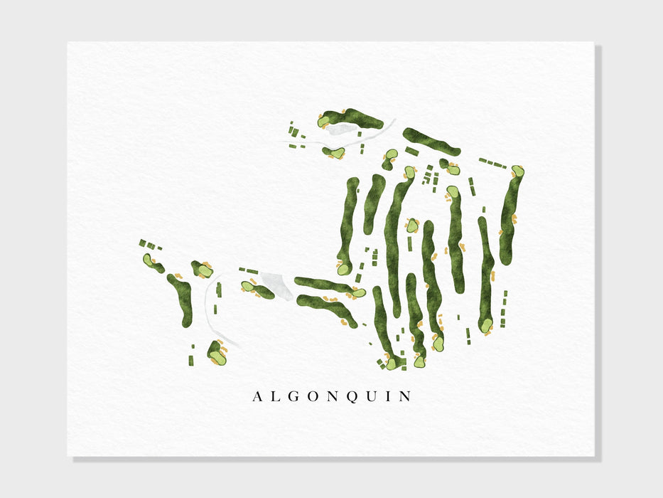 Algonquin Golf Club | St. Louis, MO | Golf Course Map, Personalized Golf Art Gifts for Men Wall Decor, Custom Watercolor Print