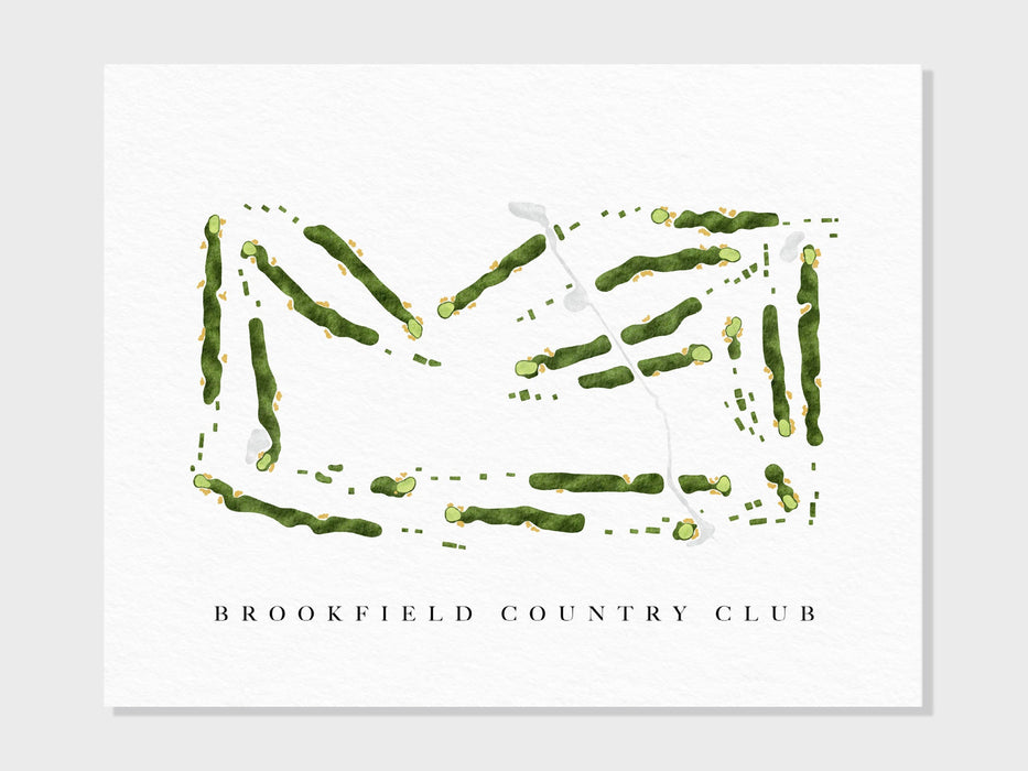 Brookfield Country Club | Clarence, NY | Golf Course Map, Personalized Golf Art Gifts for Men Wall Decor, Custom Watercolor Print