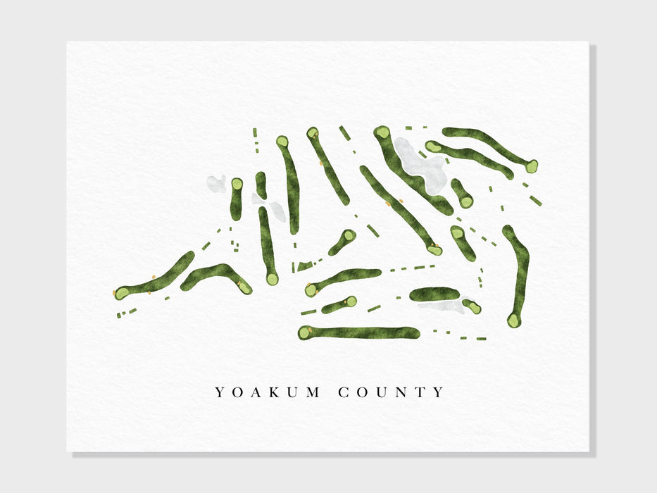 Yoakum County Golf Course | Denver City, TX | Golf Course Map, Personalized Golf Art Gifts for Men Wall Decor, Custom Watercolor Print