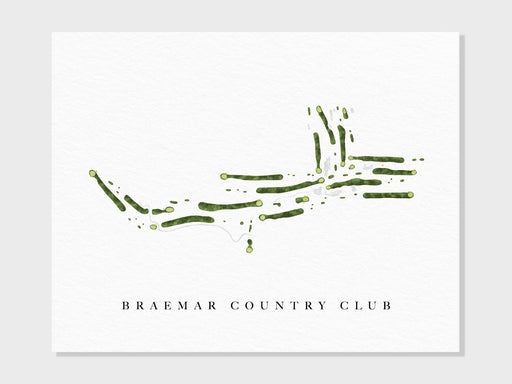 Braemar Country Club | Spencerport, NY | Golf Course Map, Personalized Golf Art Gifts for Men Wall Decor, Custom Watercolor Print