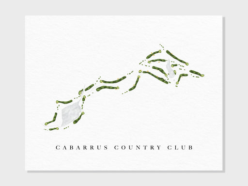 Cabarrus Country Club | Concord, NC | Golf Course Map, Personalized Golf Art Gifts for Men Wall Decor, Custom Watercolor Print