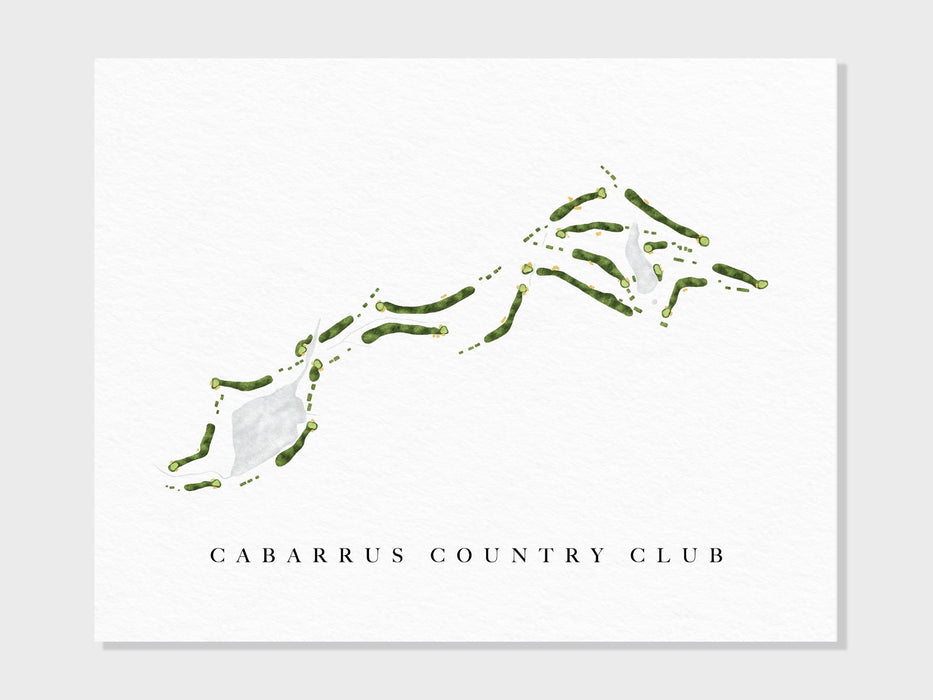 Cabarrus Country Club | Concord, NC | Golf Course Map, Personalized Golf Art Gifts for Men Wall Decor, Custom Watercolor Print