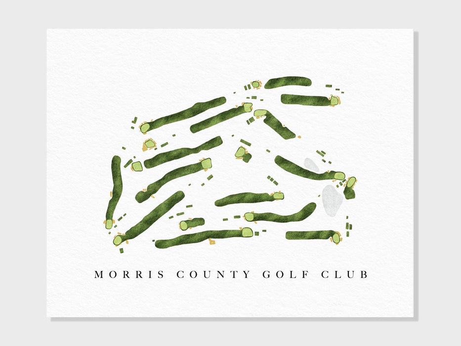 Morris County Golf Club | Morristown, NJ | Golf Course Map, Personalized Golf Art Gifts for Men Wall Decor, Custom Watercolor Print