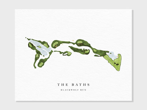 The Baths at Blackwolf Run | Kohler, WI | Golf Course Map, Personalized Golf Art Gifts for Men Wall Decor, Custom Watercolor Print