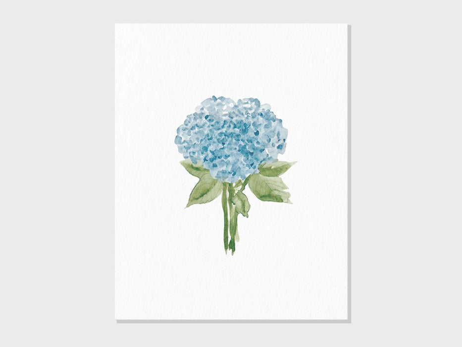 Watercolor Hydrangea Floral Print | Flower Wall Art, Blue Hydrangea Blooms Print, Garden Nursery Decor, Watercolor Art Gift | Fine Art Print