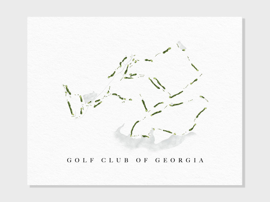 Golf Club of Georgia | Alpharetta, GA | Golf Course Map, Personalized Golf Art Gifts for Men Wall Decor, Custom Watercolor Print