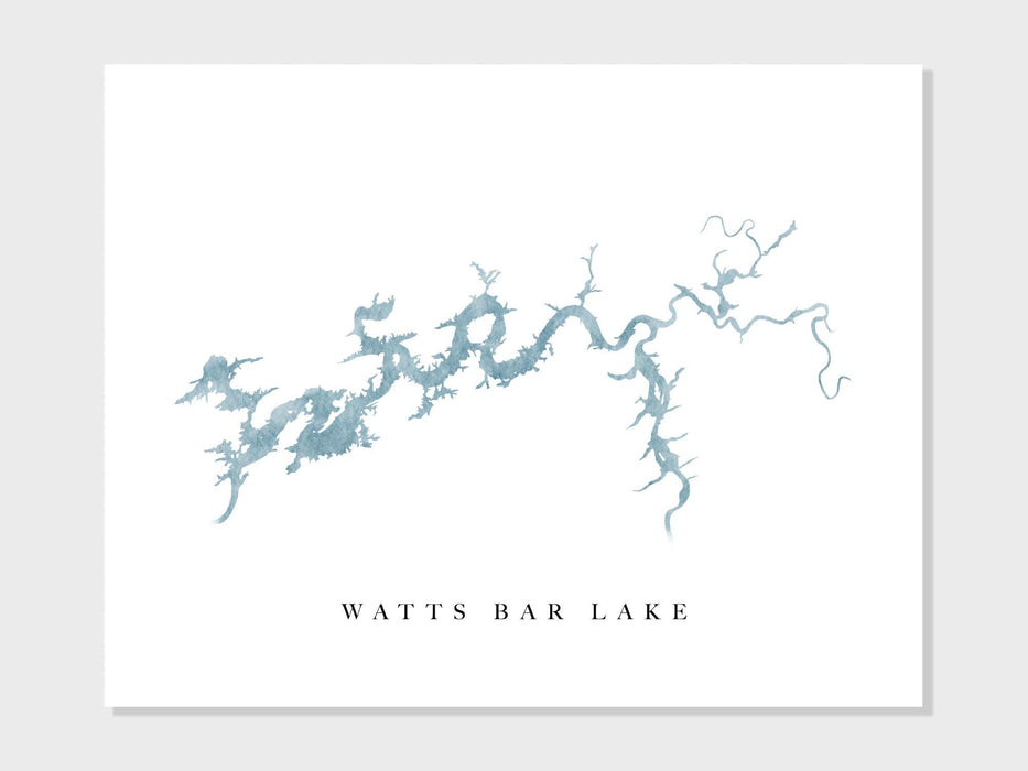 Watts Bar Lake | Tennessee | Knoxville Watercolor Lake Map Gift, Lake House Decor, Personalized Gift, Custom Painting Art Print