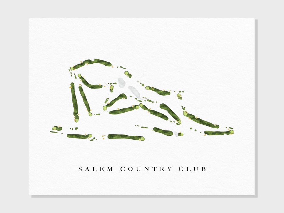 Salem Country Club | Peabody, MA | Golf Course Map, Personalized Golf Art Gifts for Men Wall Decor, Custom Watercolor Print