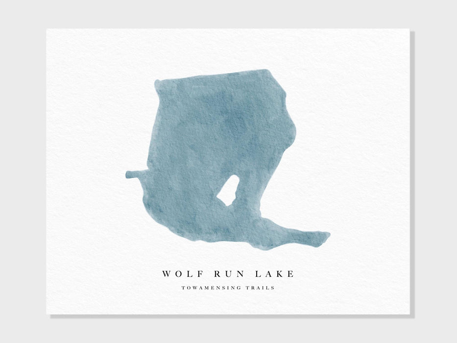 Wolf Run Lake | Towamensing Trails, PA | Watercolor Lake Map Gift, Lake House Decor, Personalized Art Gift, Custom Lake Painting, Art Print