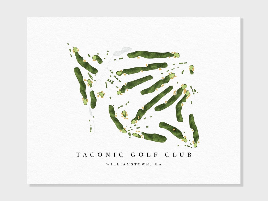 Taconic Golf Club | Williamstown, MA | Golf Course Map, Personalized Golf Art Gifts for Men Wall Decor, Custom Watercolor Print