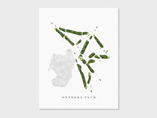 Onteora Club | Tannersville, NY | Golf Course Map, Personalized Golf Art Gifts for Men Wall Decor, Custom Watercolor Print