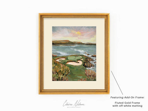 Hole 7 at Pebble Beach | Golf Course Painting | Abstract Golf Course, Acrylic Painting, Golf Gift | Fine Art Print