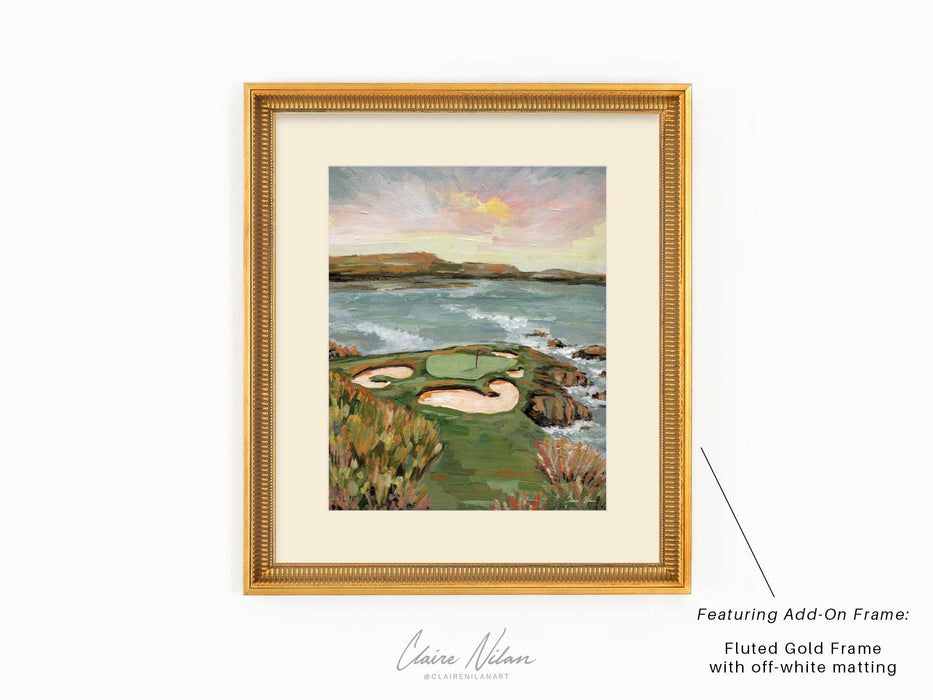 Hole 7 at Pebble Beach | Golf Course Painting | Abstract Golf Course, Acrylic Painting, Golf Gift | Fine Art Print