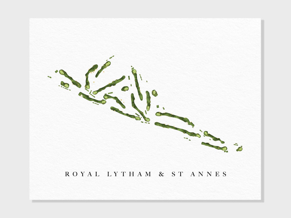 Royal Lytham & St Annes Golf Club | England | Golf Course Map, Personalized Golf Art Gifts for Men Wall Decor, Custom Watercolor Print