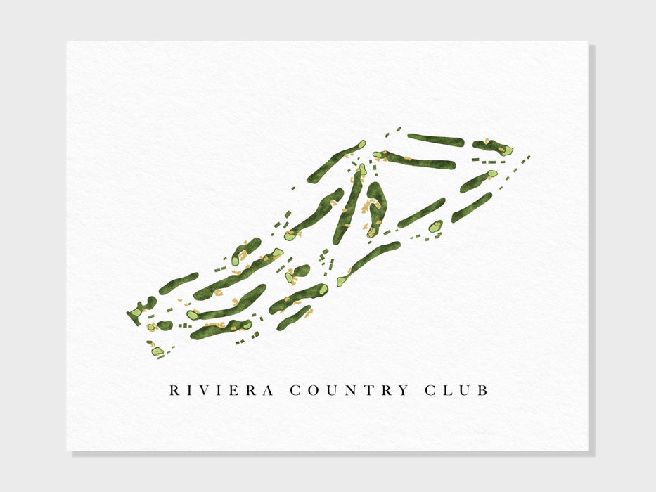 Riviera Country Club | Los Angeles, CA | Golf Course Map, Personalized Golf Art Gifts for Men Wall Decor, Custom Watercolor Print
