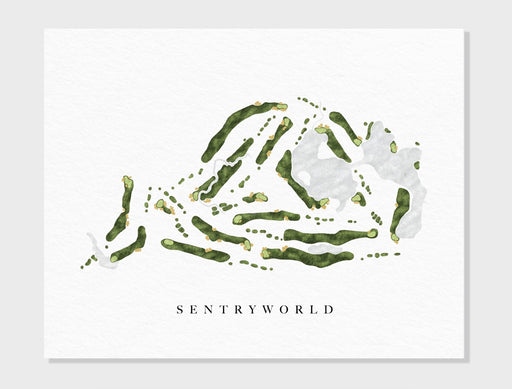 SentryWorld Golf Course | Steven's Point, WI | Golf Course Map, Personalized Golf Art Gifts for Men Wall Decor, Custom Watercolor Print