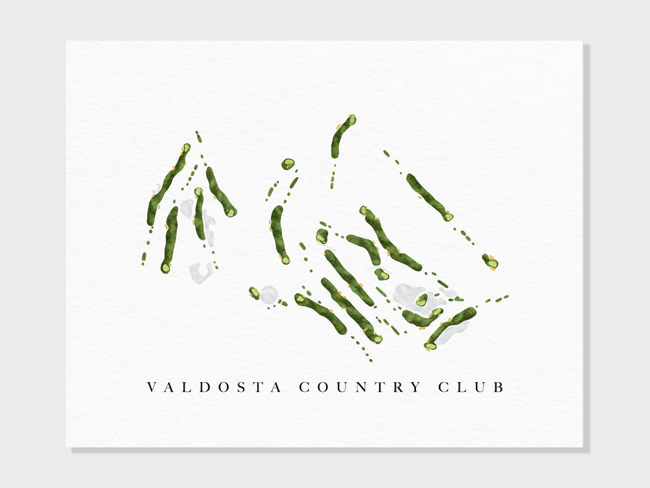 a card with the words valdosta country club on it