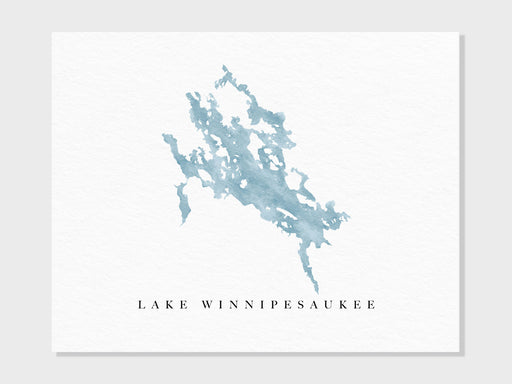 a watercolor map of lake winnipesauee